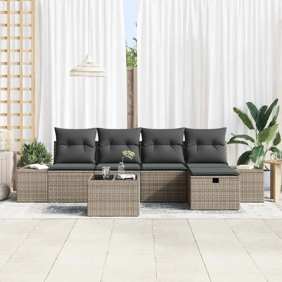 Ensemble de Canapés avec coussin 5 pcs polyrotin - 3