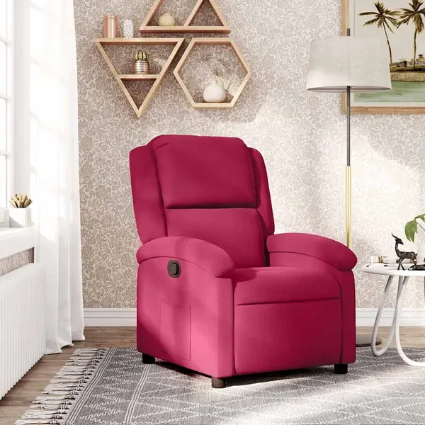 Fauteuil inclinable rouge bordeaux velours