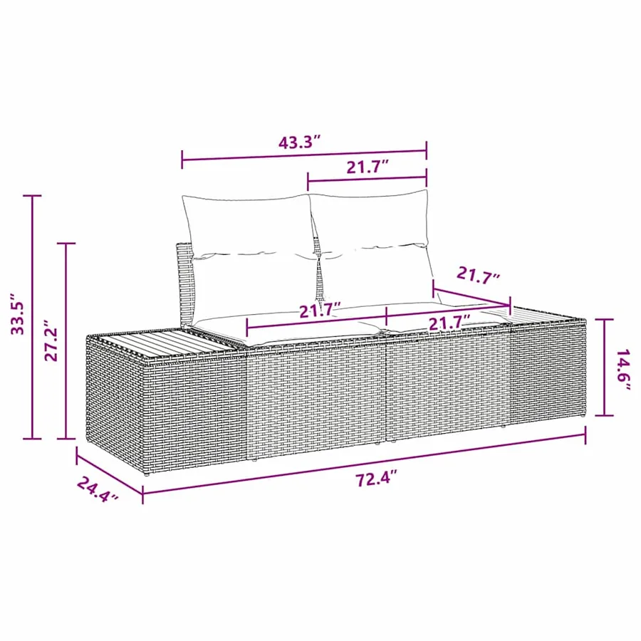 Ensemble de canapé de jardin 5 pc Noir et Beige - 11