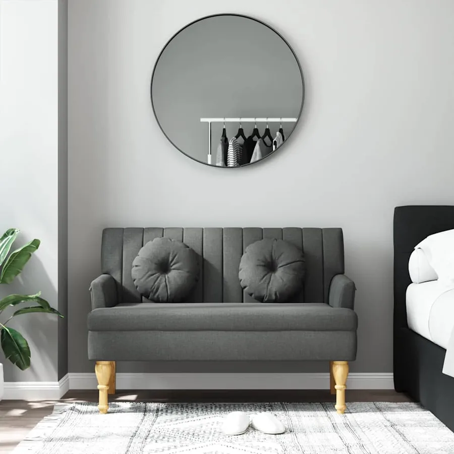 Banc avec coussins gris foncé 113x64,5x75,5 cm tissu - 3