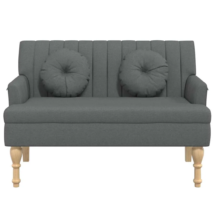 Banc avec coussins gris foncé 113x64,5x75,5 cm tissu - 4