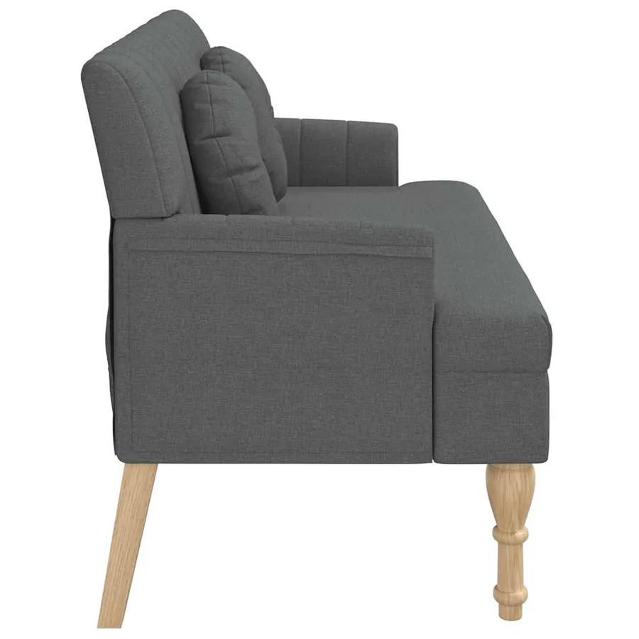 Banc avec coussins gris foncé 113x64,5x75,5 cm tissu - 5