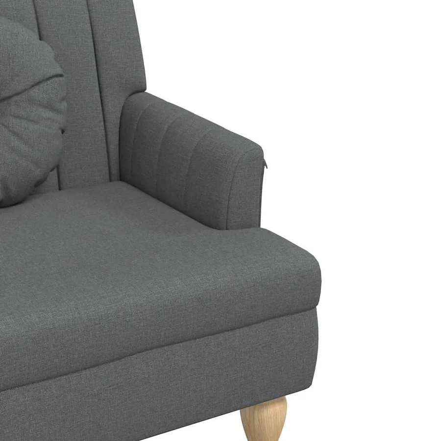 Banc avec coussins gris foncé 113x64,5x75,5 cm tissu - 7