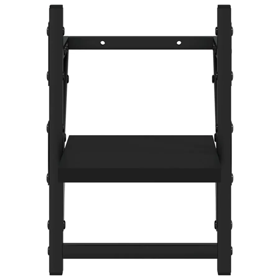 Étagères murales avec barres 2 pcs noir 20x25x30 cm - 5