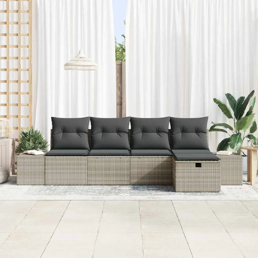 Ensemble de Canapés avec coussin 6 pcs polyrotin - 3