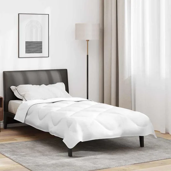 Duvet d'été simple Blanc 202 x 136 x 3 cm Polyester