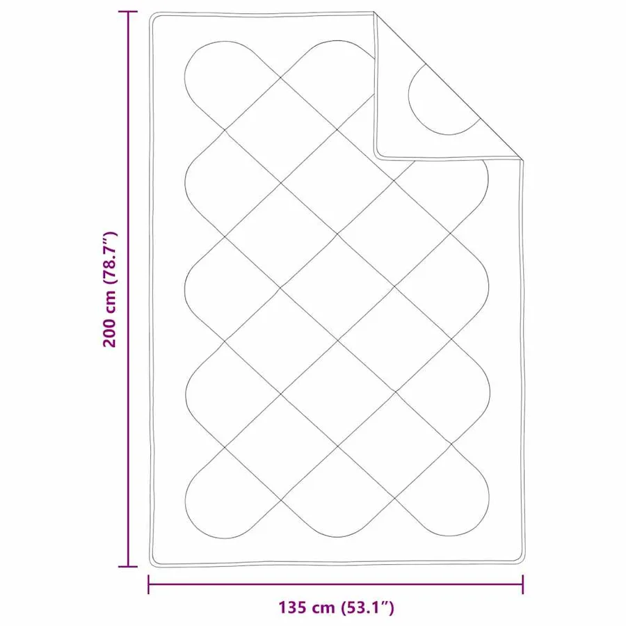 Duvet d'été simple Blanc 202 x 136 x 3 cm Polyester - 10