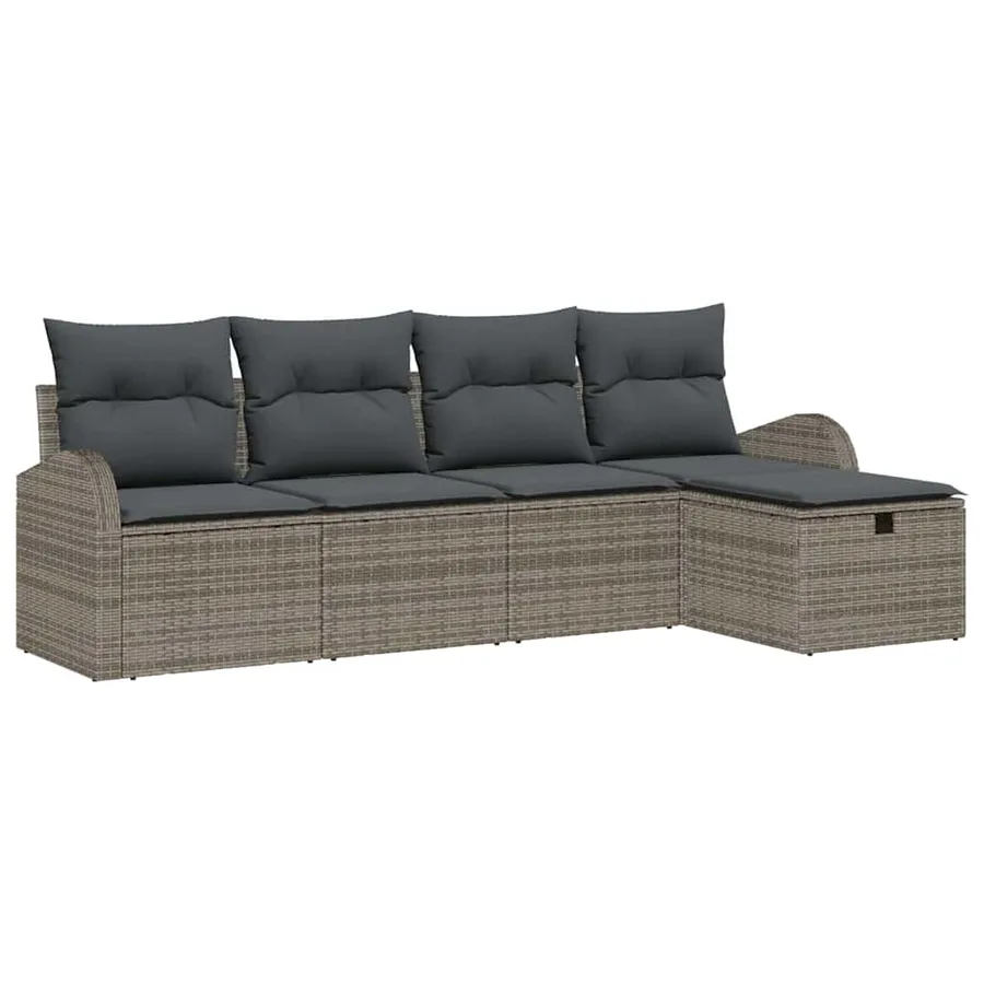 Ensemble de Canapés avec coussin avec stockage Gris polyrotin - 2