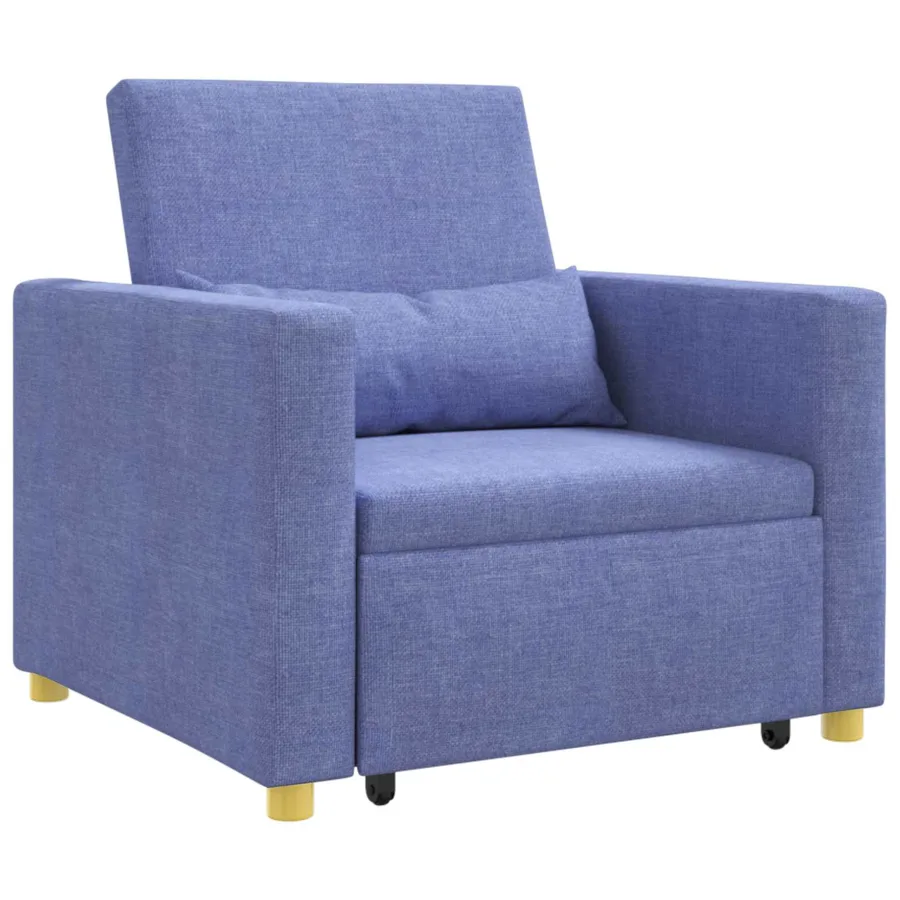 Canapé-lit escamotable simple Bleu jean 90 x 165 x 87 cm tissu - 2