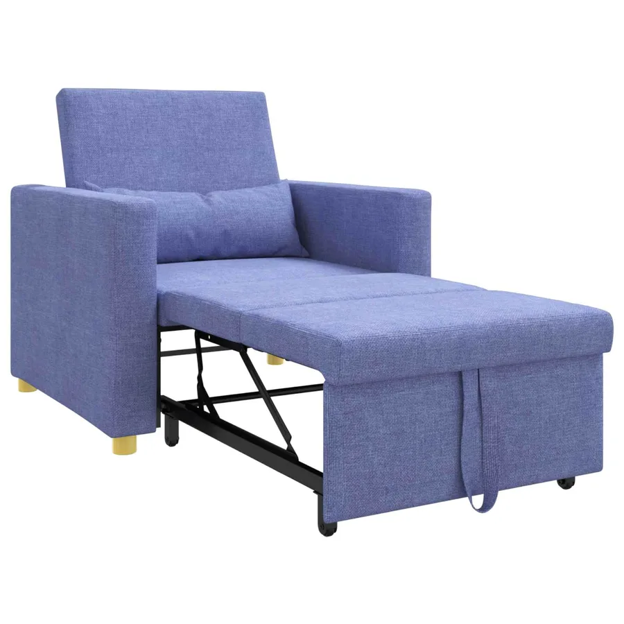 Canapé-lit escamotable simple Bleu jean 90 x 165 x 87 cm tissu - 4