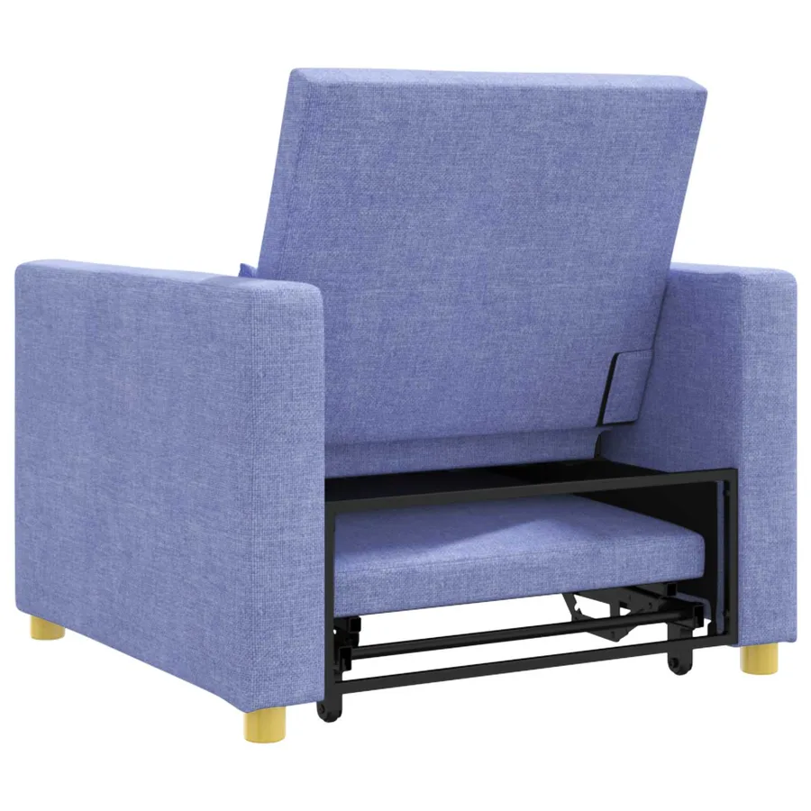 Canapé-lit escamotable simple Bleu jean 90 x 165 x 87 cm tissu - 7