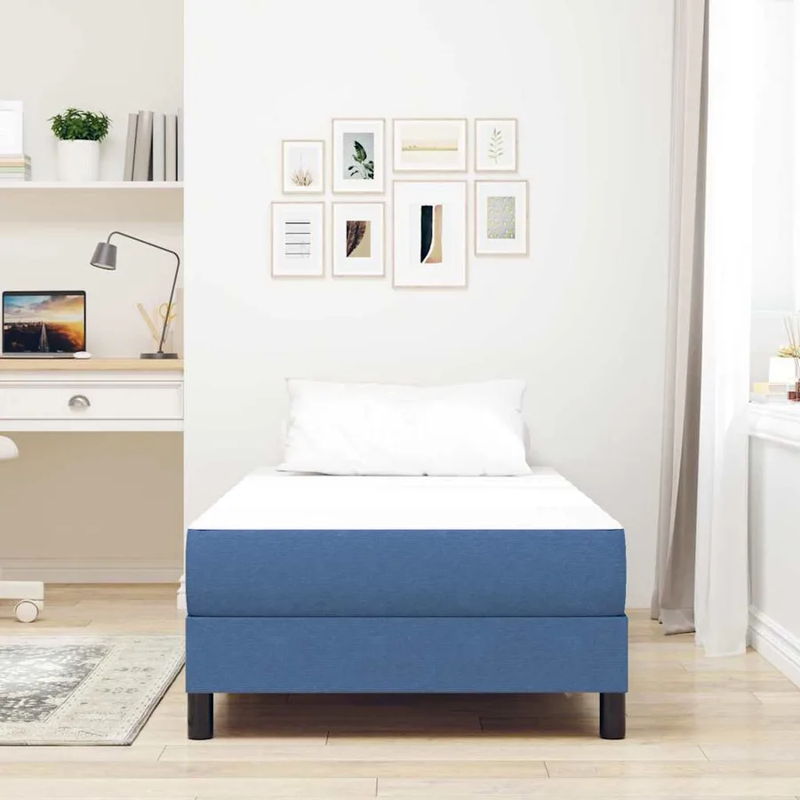 Matelas de Lit avec matelas Bleu 90 x 200 cm tissu - 3