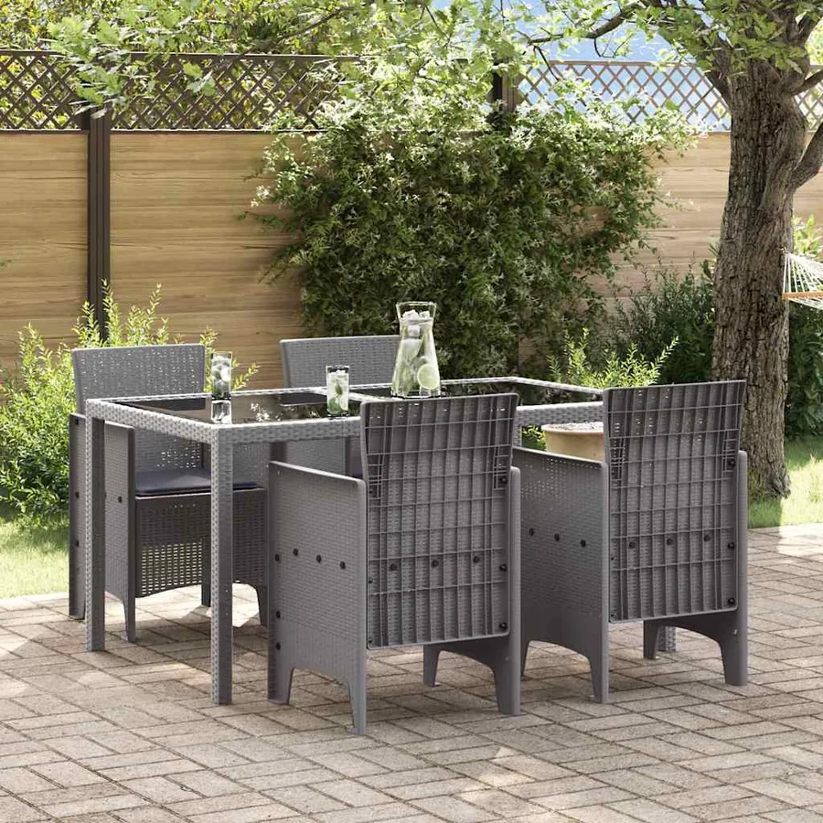 Chaise de jardin 4 pcs Gris clair 53 x 49 x 85 cm Polypropylène