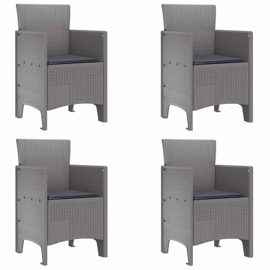 Chaise de jardin 4 pcs Gris clair 53 x 49 x 85 cm Polypropylène - 2