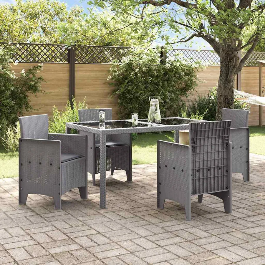 Chaise de jardin 4 pcs Gris clair 53 x 49 x 85 cm Polypropylène - 3