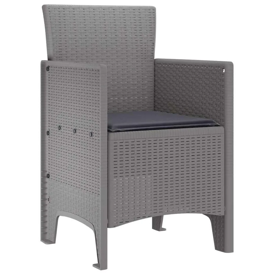 Chaise de jardin 4 pcs Gris clair 53 x 49 x 85 cm Polypropylène - 4