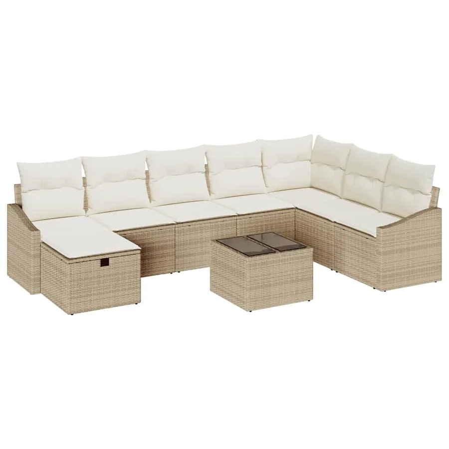 Ensemble de Canapés avec coussin 8 pcs polyrotin - 2