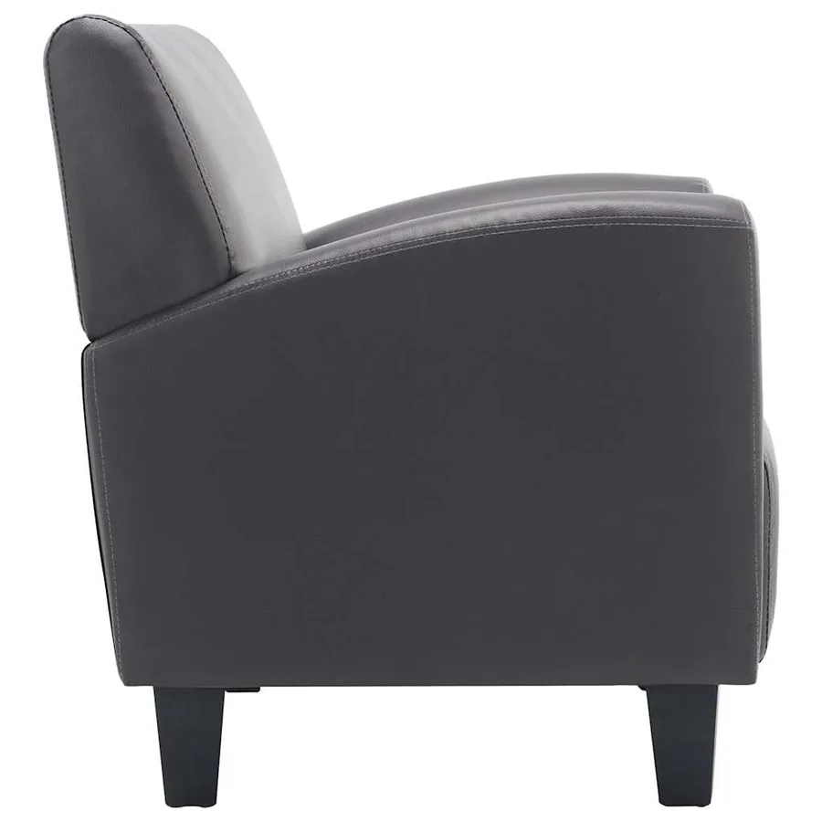 Chaise gris similicuir - 4
