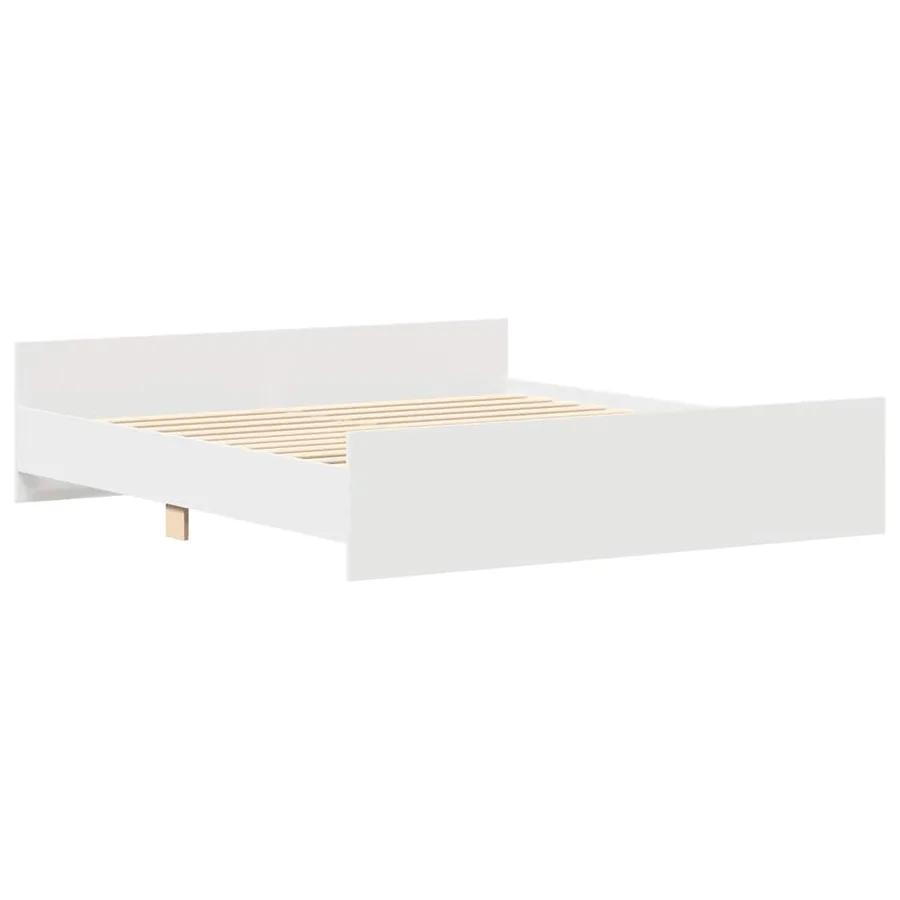 Cadre de lit sans matelas blanc 200x200 cm - 8
