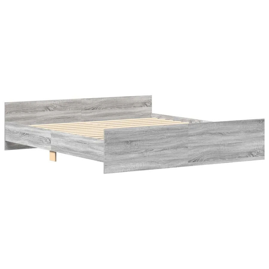Cadre de lit sans matelas sonoma gris 200x200 cm - 10