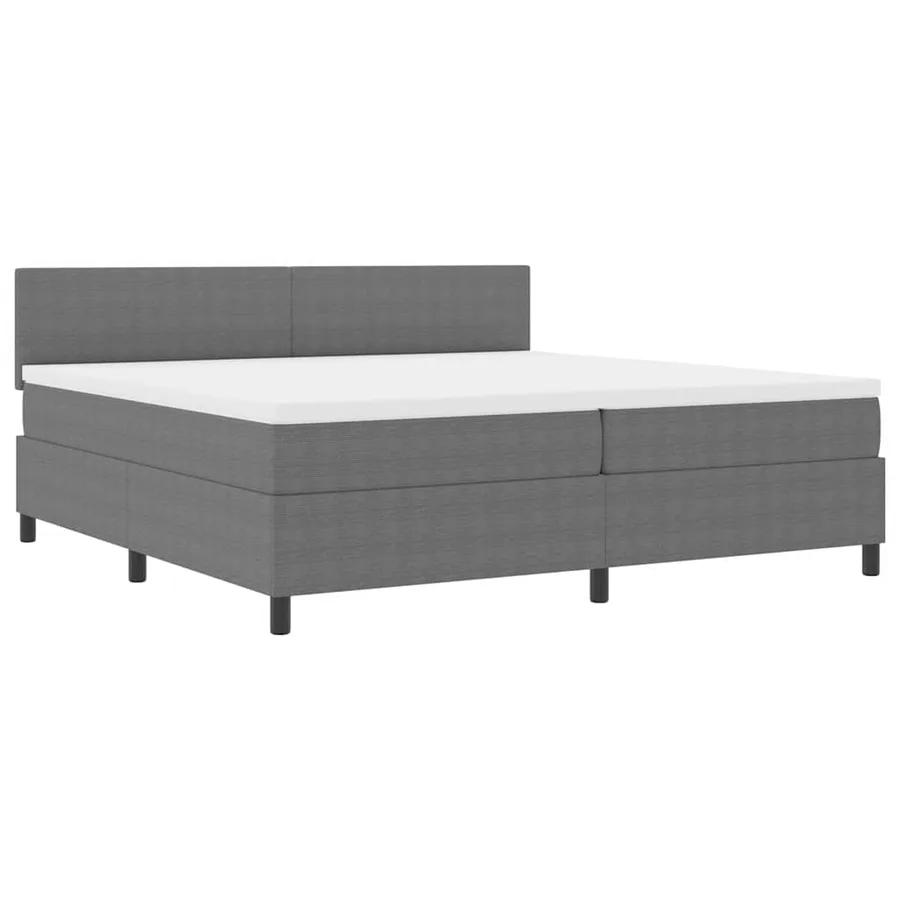 Lit à ressort LED Gris clair et blanc 200 x 200 cm - 2
