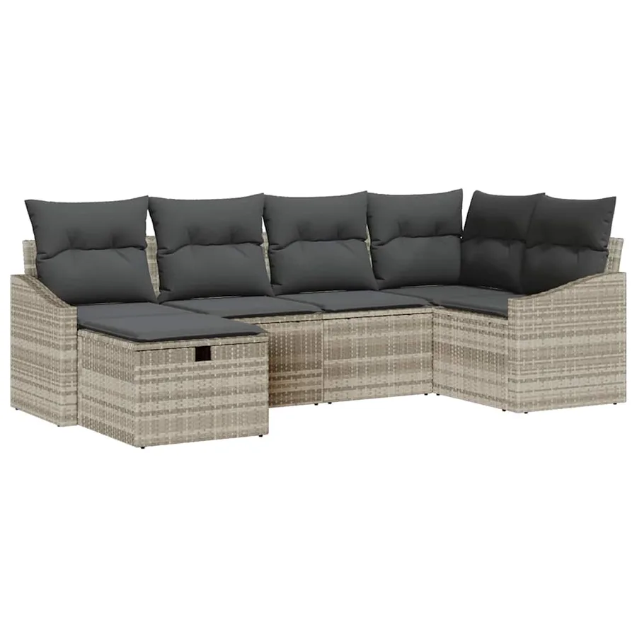Ensemble de Canapés avec coussin 6 pcs polyrotin - 2