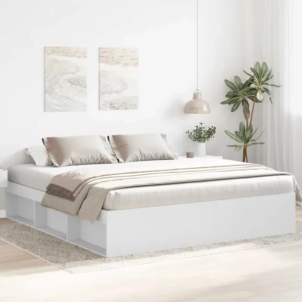 Cadre de lit sans matelas blanc 180x200 cm