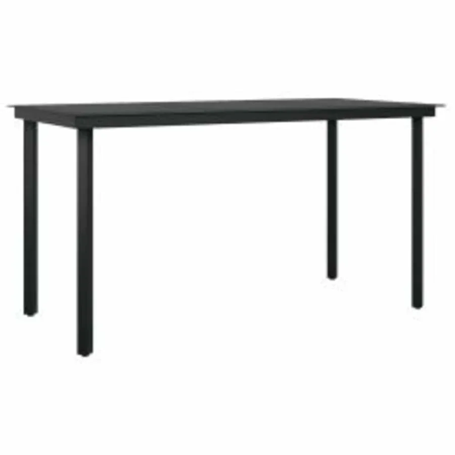 Ensemble à manger de jardin et coussins 5 pcs noir rotin verre - 5