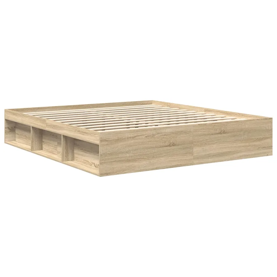 Cadre de lit sans matelas chêne sonoma 180x200 cm - 4