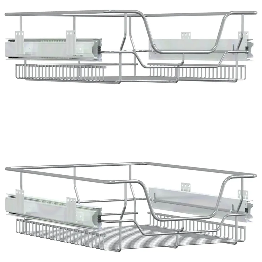 Paniers métalliques coulissants 2 pcs argenté 45 cm - 2