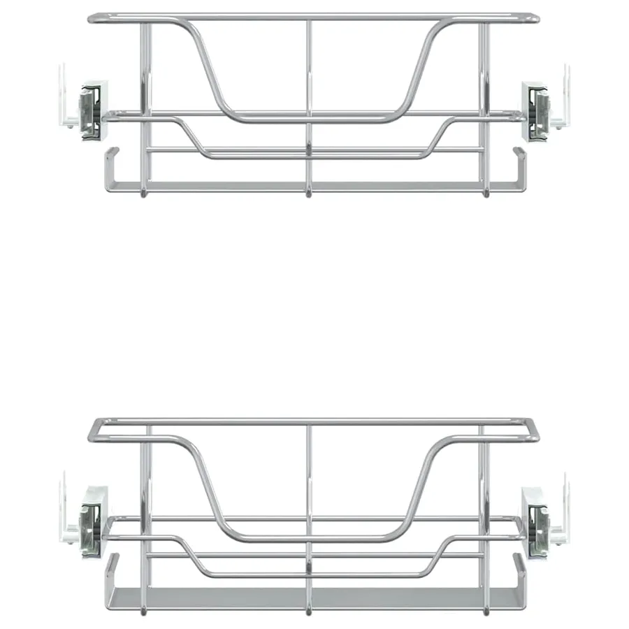 Paniers métalliques coulissants 2 pcs argenté 45 cm - 5