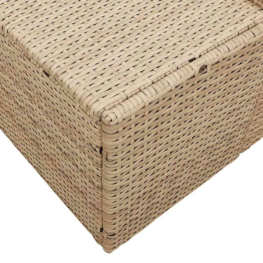 Canapé de jardin avec coussin Beige 184 x 62 x 69 cm polyrotin - 7