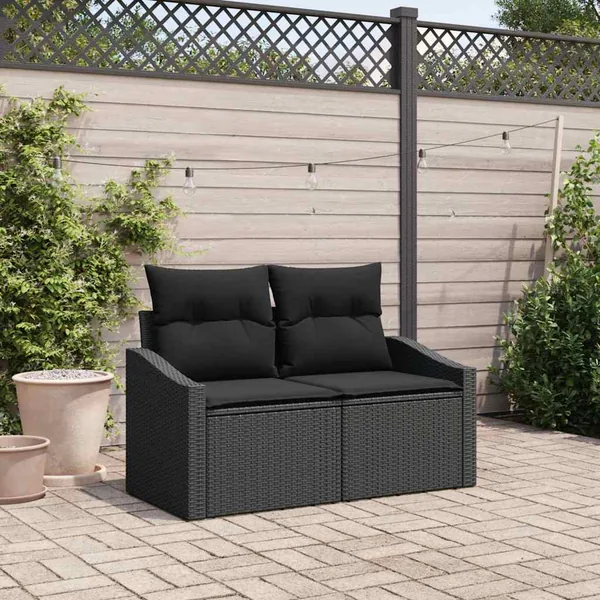 Canapé de jardin avec coussin 123 x 62 x 69 cm polyrotin