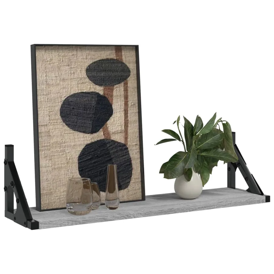 Étagères murales 2 pcs sonoma gris 60x15x15,5 cm - 3