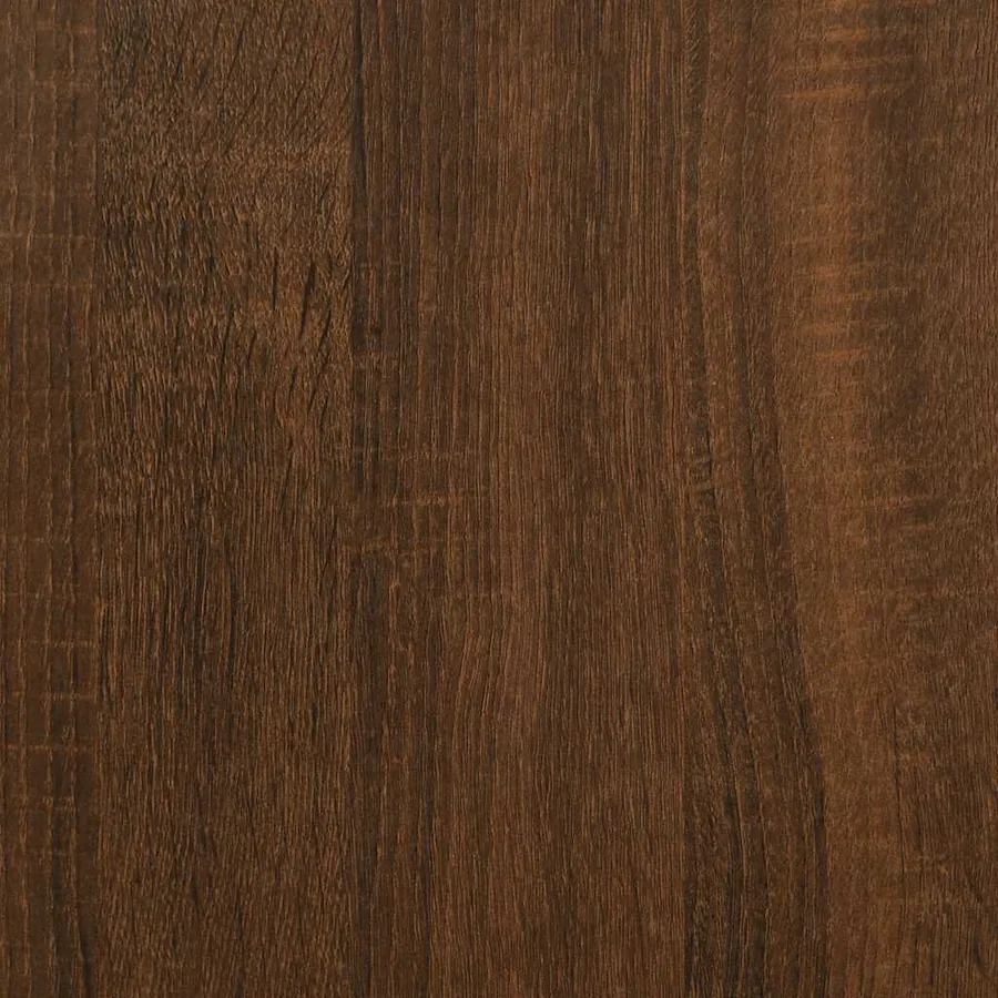 Armoire de chevet et lumières LED chêne marron bois ingénierie - 14