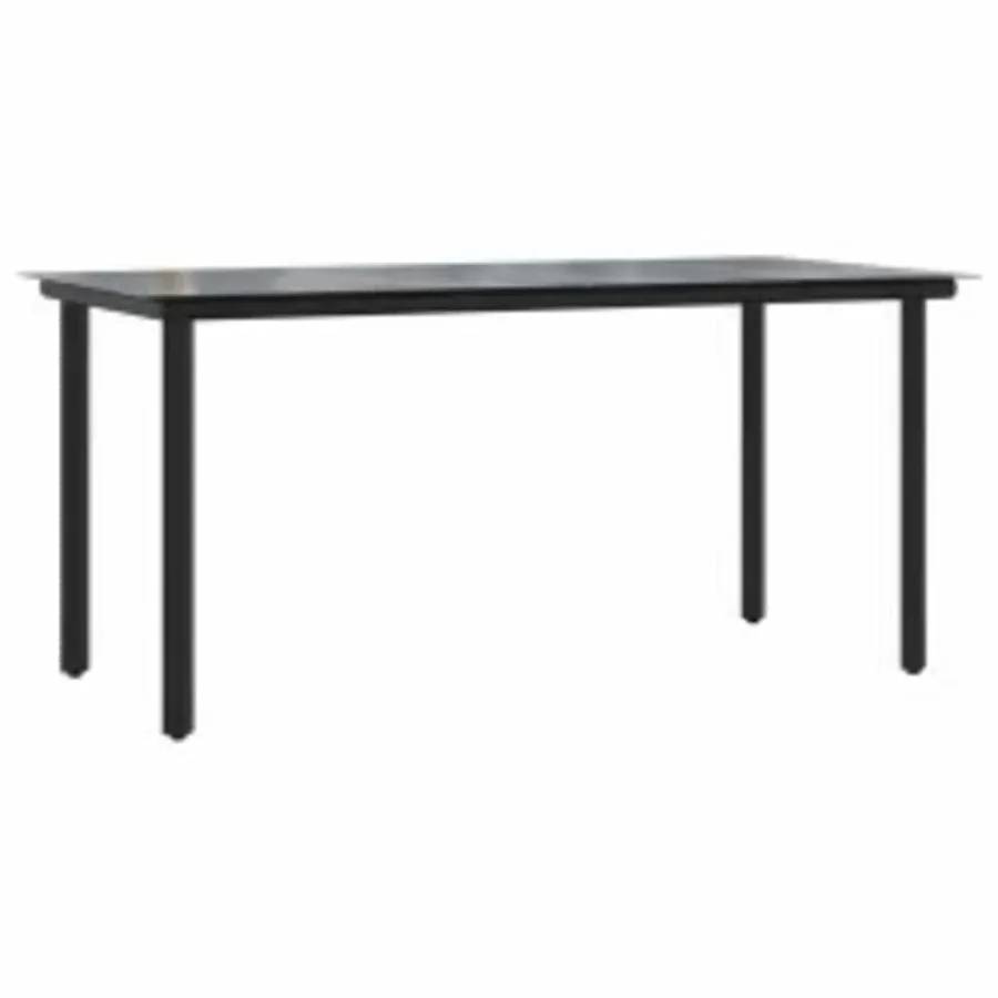 Ensemble à manger jardin coussins 5 pcs gris poly rotin verre - 4
