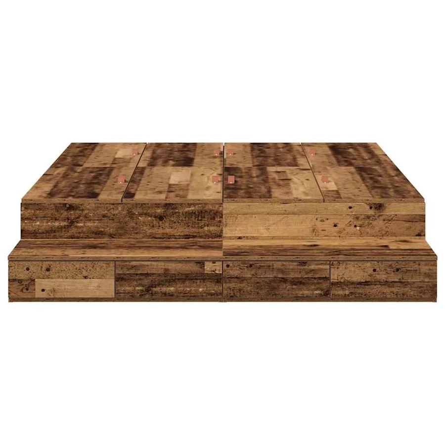 Cadre de lit avec rangement avec tiroir Bois Ancien 160 cm - 6