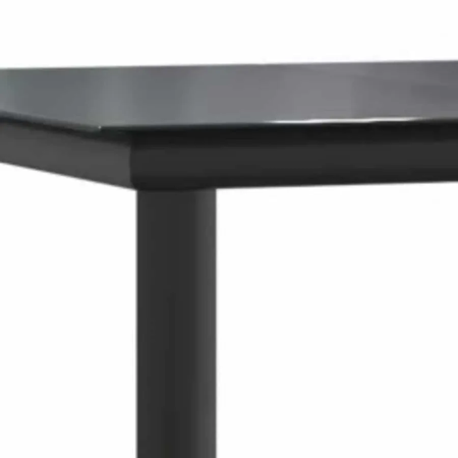 Ensemble à manger de jardin 5 pcs noir résine tressée verre - 9