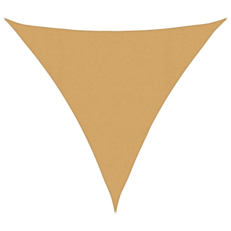 Voile d'ombrage 160 g/m² triangulaire sable 4x4x4 m PEHD - 2