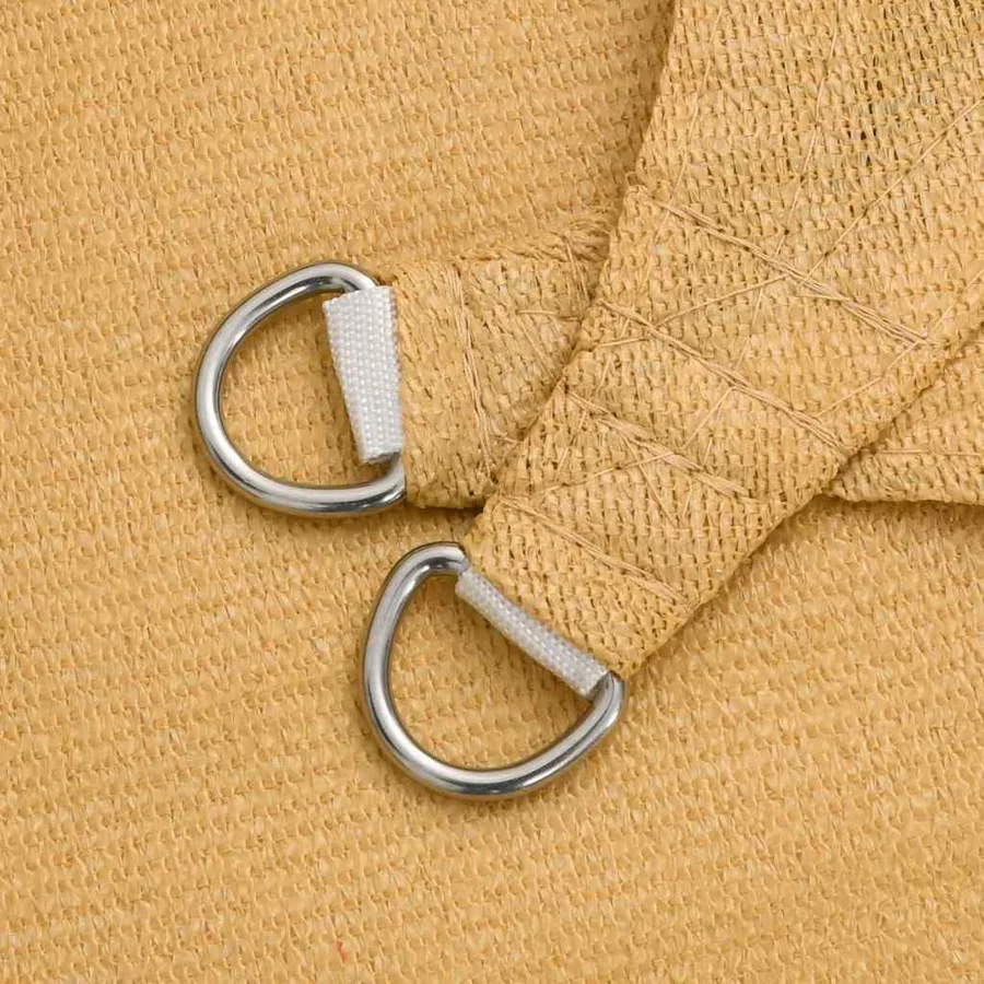Voile d'ombrage 160 g/m² triangulaire sable 4x4x4 m PEHD - 6