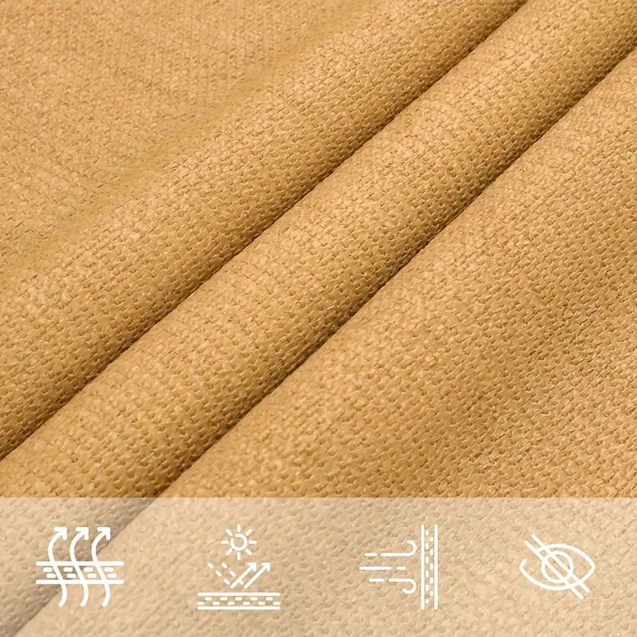 Voile d'ombrage 160 g/m² triangulaire sable 4x4x4 m PEHD - 8