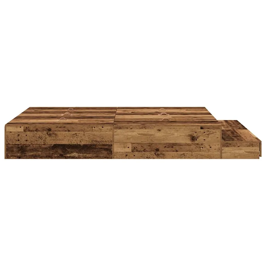 Cadre de lit avec rangement avec tiroir Bois Ancien 140 cm - 9