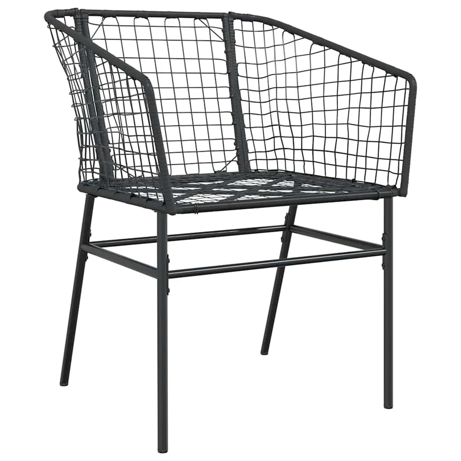 Ensemble à manger de jardin 5 pcs noir résine tressée verre - 4