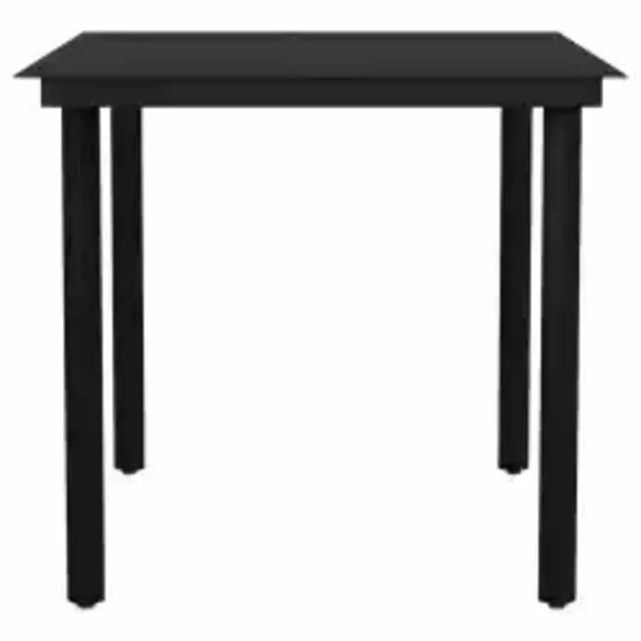 Ensemble à manger de jardin 5 pcs noir résine tressée verre - 7