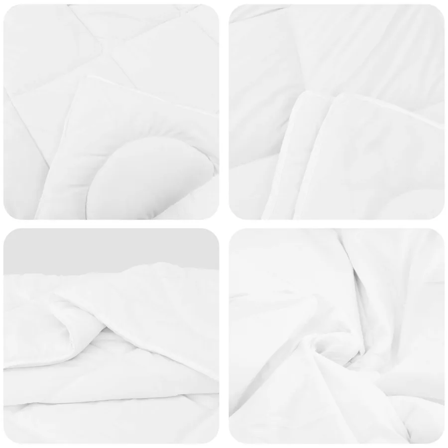 Ensemble de Duvet 3 pcs Blanc Microfibre et Plumes D'oie - 6