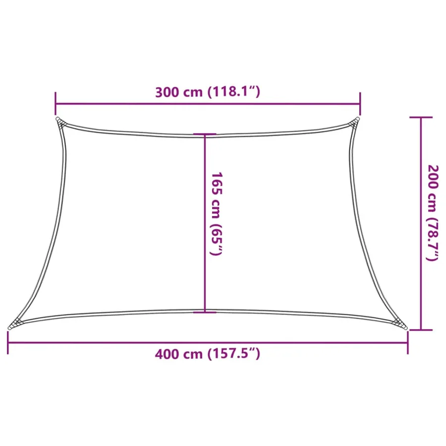 Voile d'ombrage 160 g/m² trapèze gris clair 3/4x2 m PEHD - 10