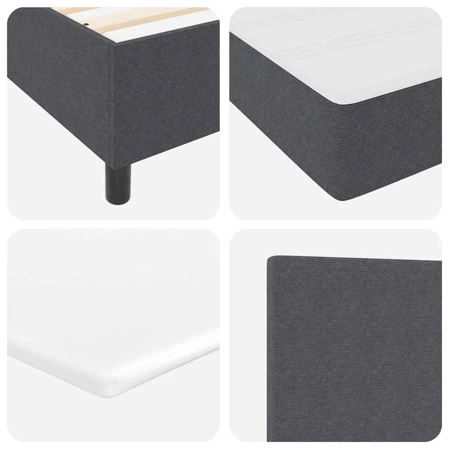 Lit à ressorts avec tête de lit Gris foncé et blanc 80 x 200 cm - 10