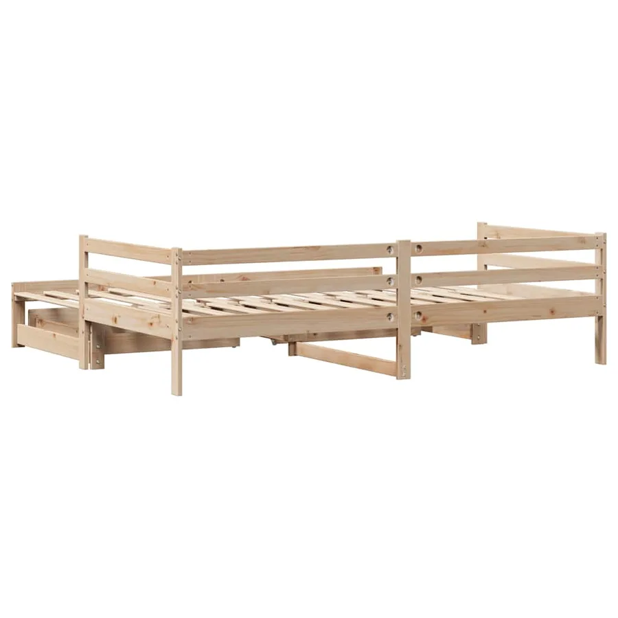 Lit de jour avec gigogne et tiroirs sans matelas 90x190 cm - 8