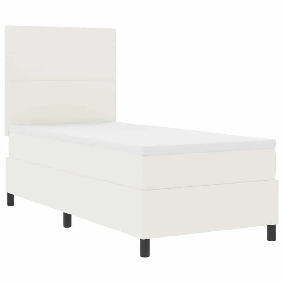 Lit à ressort LED avec tête de lit Crème et Blanc 90 x 200 cm - 2