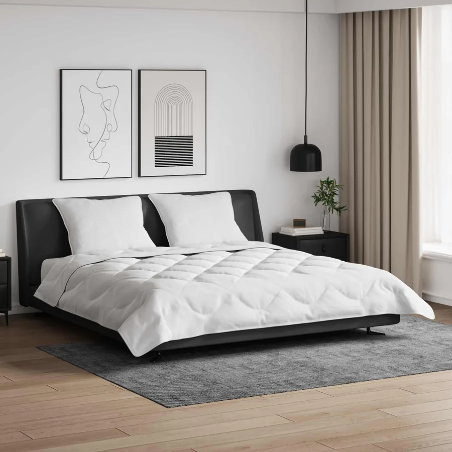Couette avec oreiller 3 pcs Blanc Microfibre